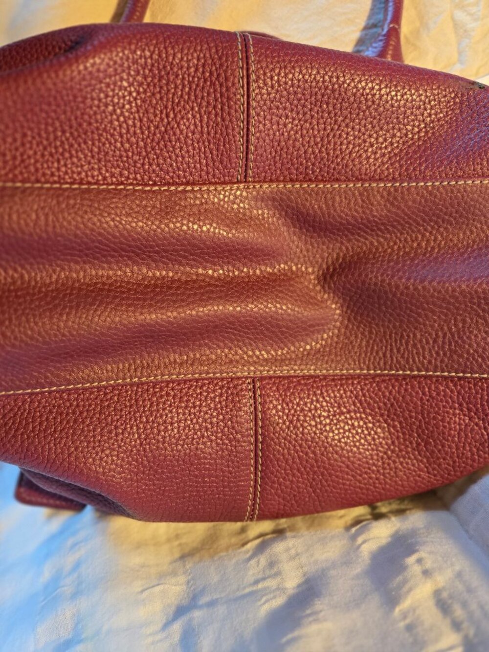 BANDOLINO eggplant coloured leather bag - Picture 4 of 12